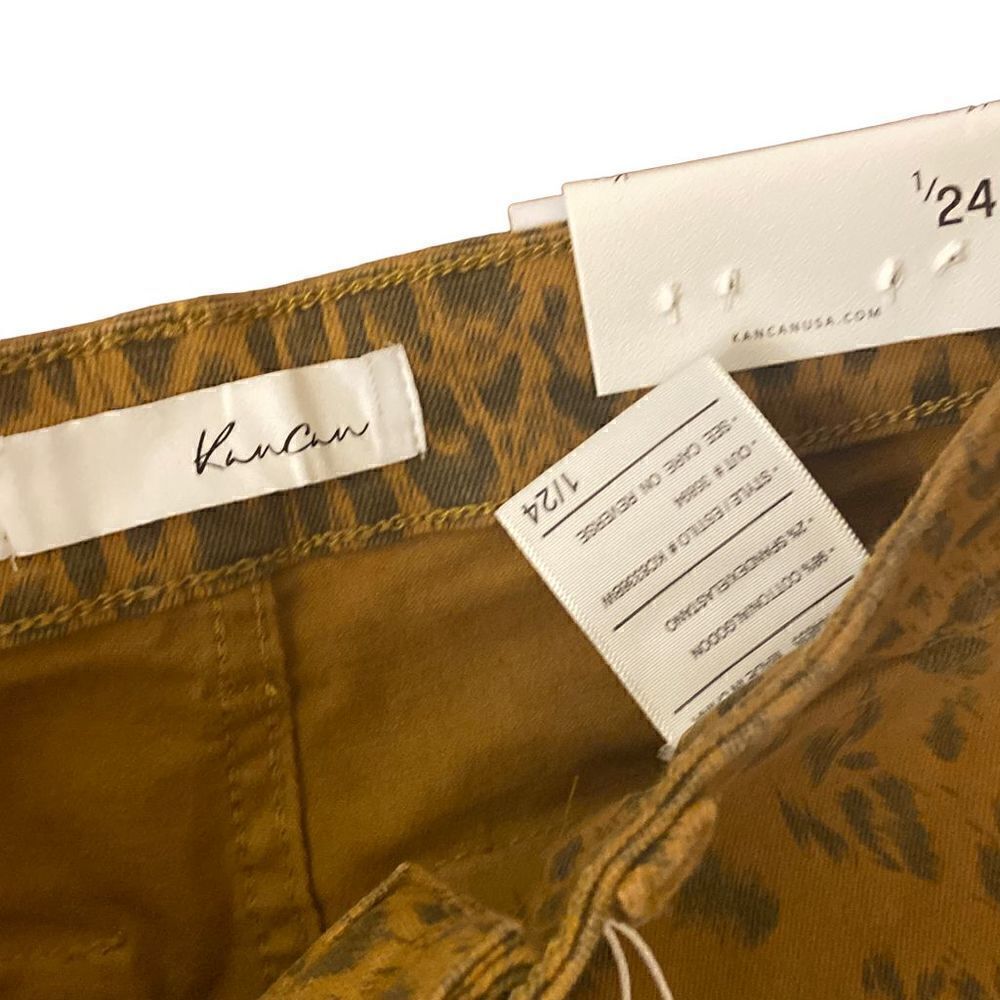NEW KanCan Adelaide High Rise Super Skinny Jeans Cargo Pockets Leopard Print 24 - Picture 3 of 4